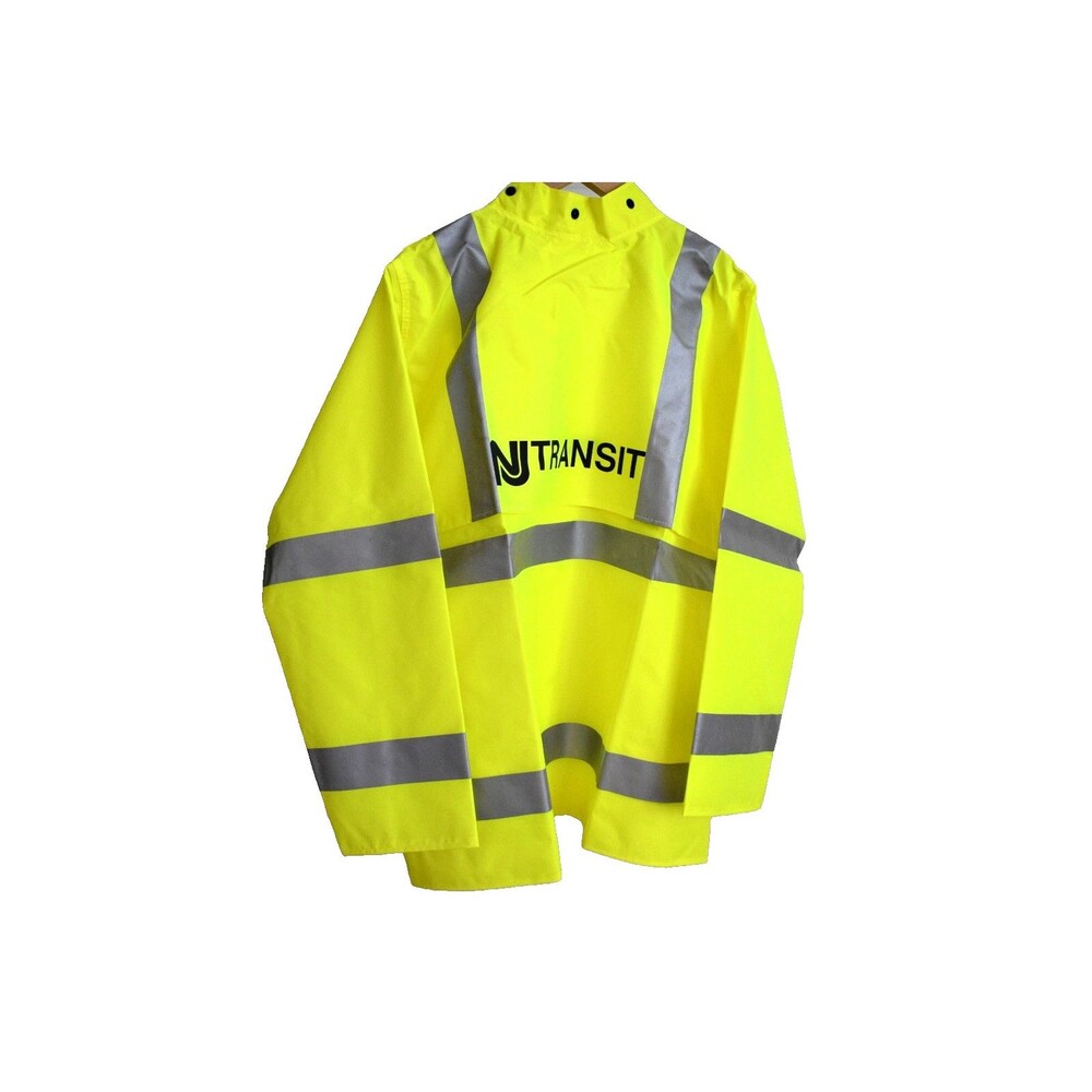 NASCO x NJ Transit Worklite Hi Vis Yellow Reflector Jacket Mens XLarge 80JFY455